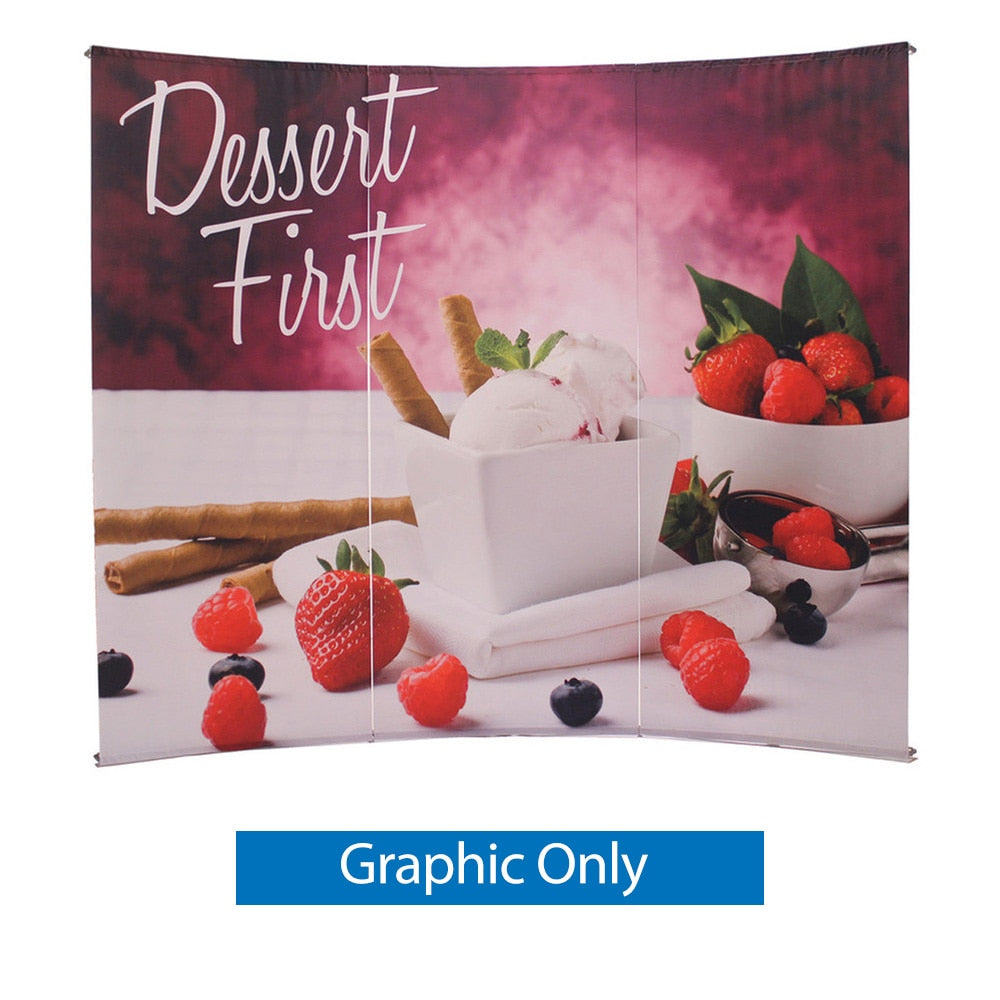 3-Piece Curved L Banner Replacement Graphic