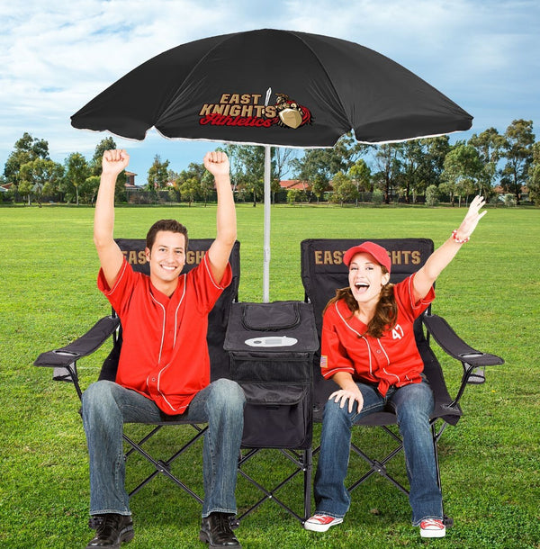 Double Party Chair with Umbrella and Cooler