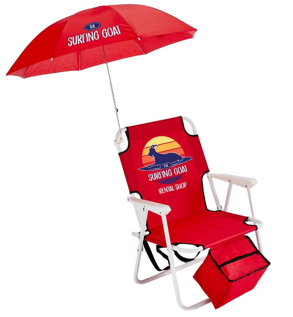 Jones Beach Chair with Umbrella and Cooler