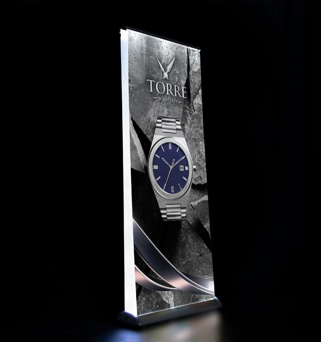 Spotlight LED Retractable Banner Stand
