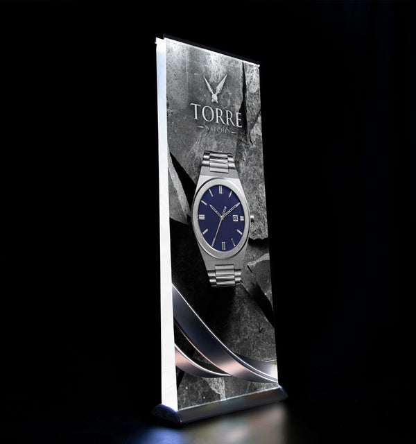 Spotlight LED Retractable Banner Stand