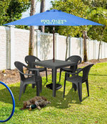 9' Wood Look Tilting Market Umbrella, photo 1