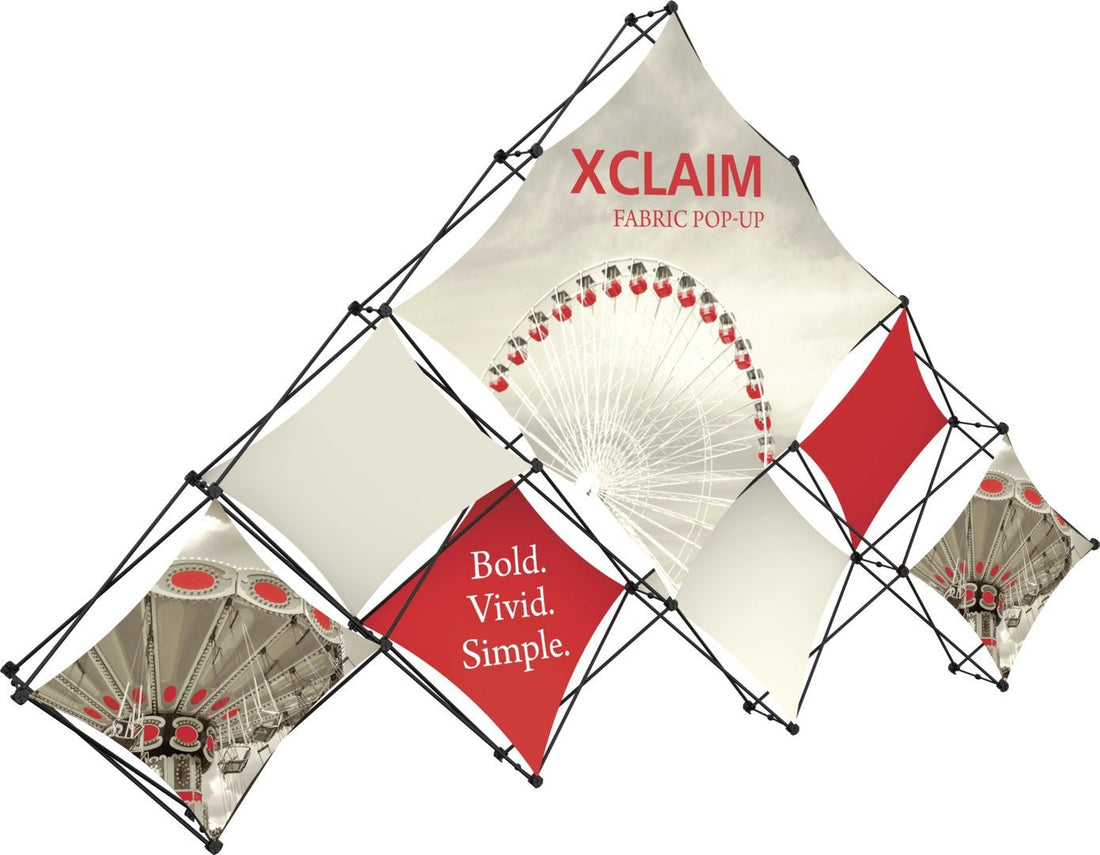 Xclaim 14' Pyramid Fabric Popup Display, Kit 3